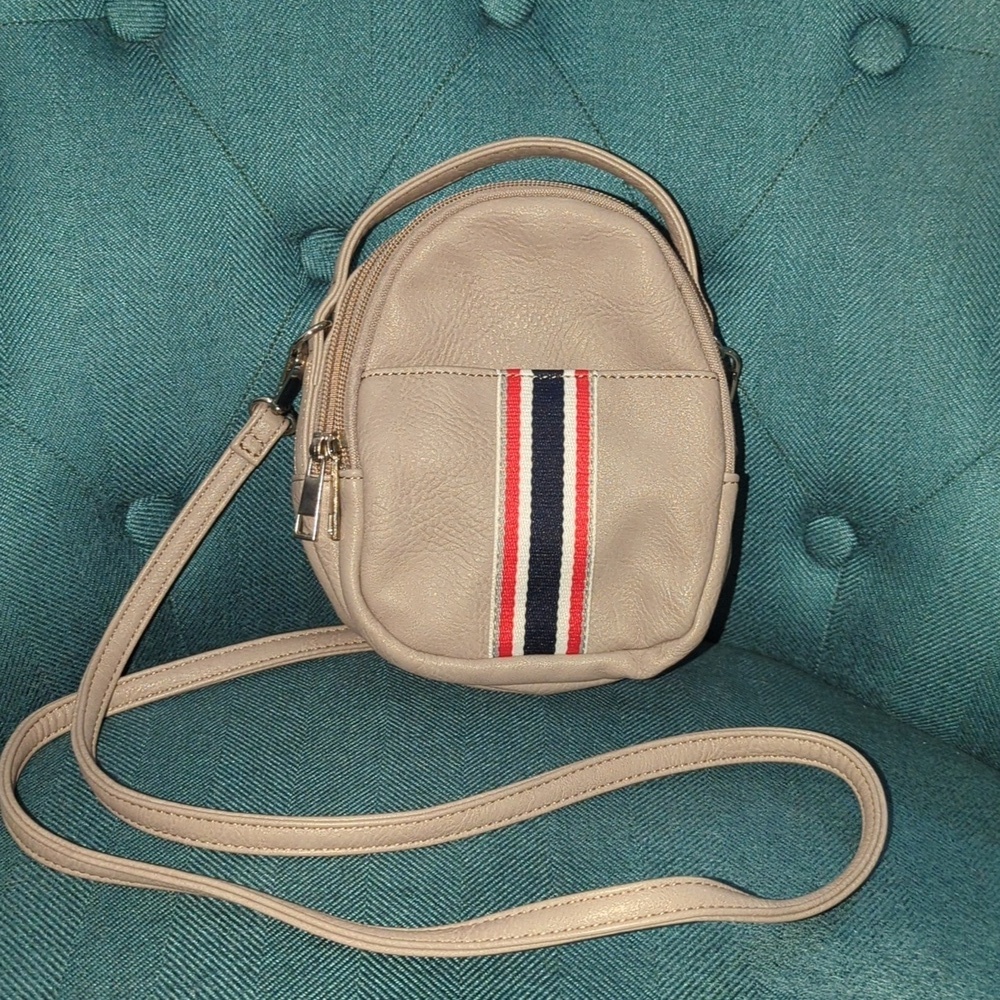 K. Carroll small Gray vegan leather crossbody purse with removable strap